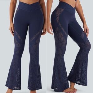 🌷Halara Crossover Waist Flared Yoga Pant Leggings - Navy (peacoat) 30.5 inseam